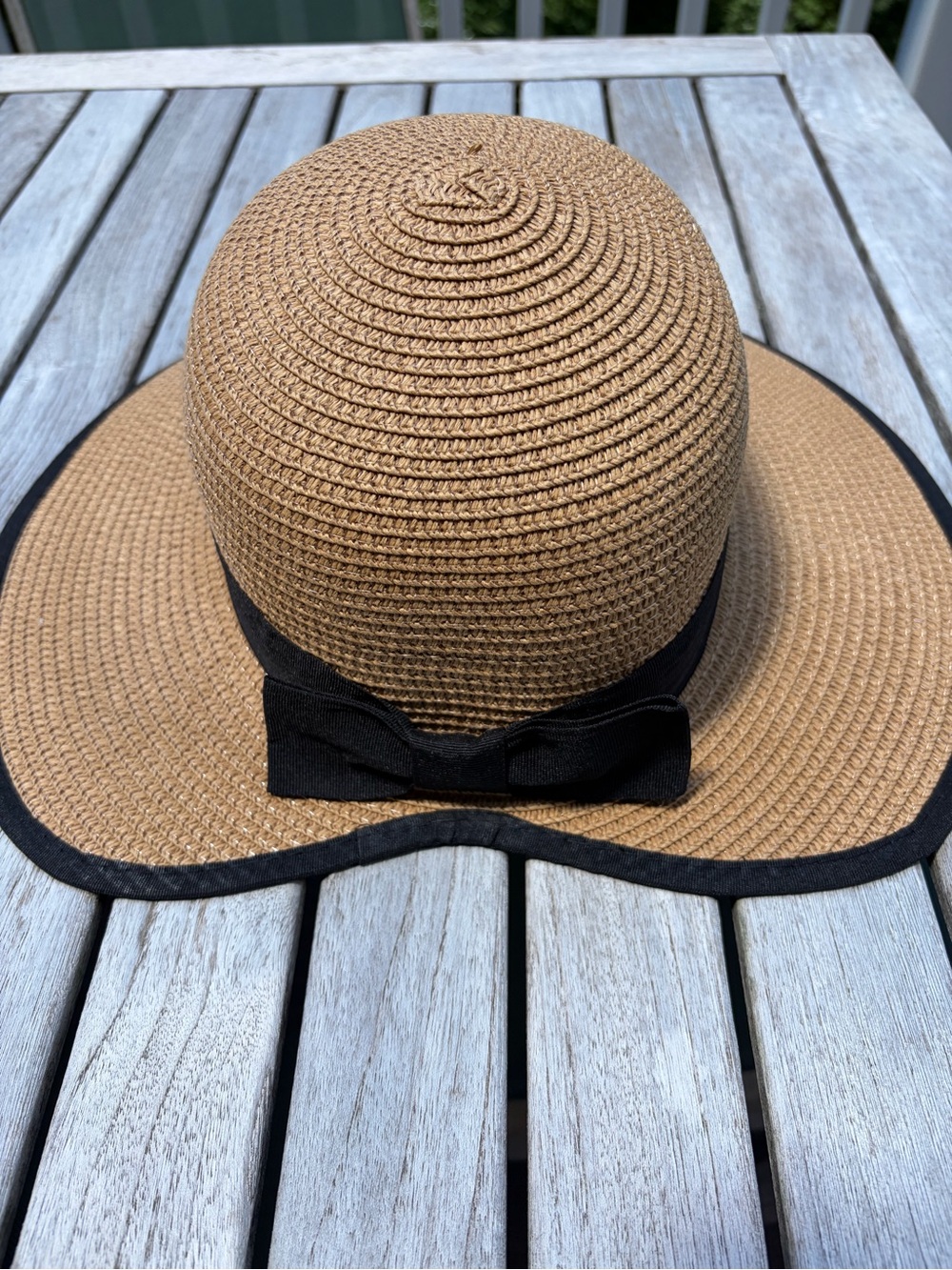 Magid Straw Garden Ribbon Hat Tan with Black Ribbon - Picture 7 of 7